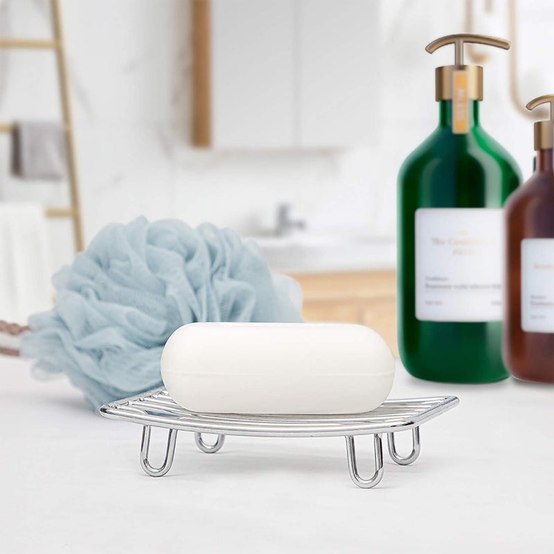 GUUKAR Soap Dish, Stainless Steel Bar Soap Holder for Shower, Self Draining Stand Soap Saver for Bathroom, Kicthen Sink and Countertop, Chrome 1-Pack - Image 5
